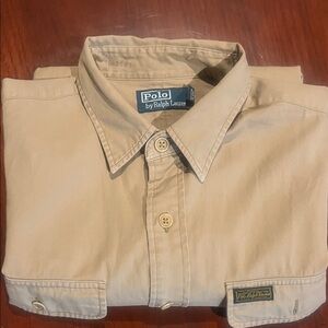 Polo by Ralph Lauren Men's Beige Button Down Shirt